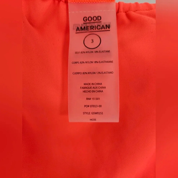 NWT Good American tiny ties bottom hot coral‎ size 3 large - Picture 3 of 3